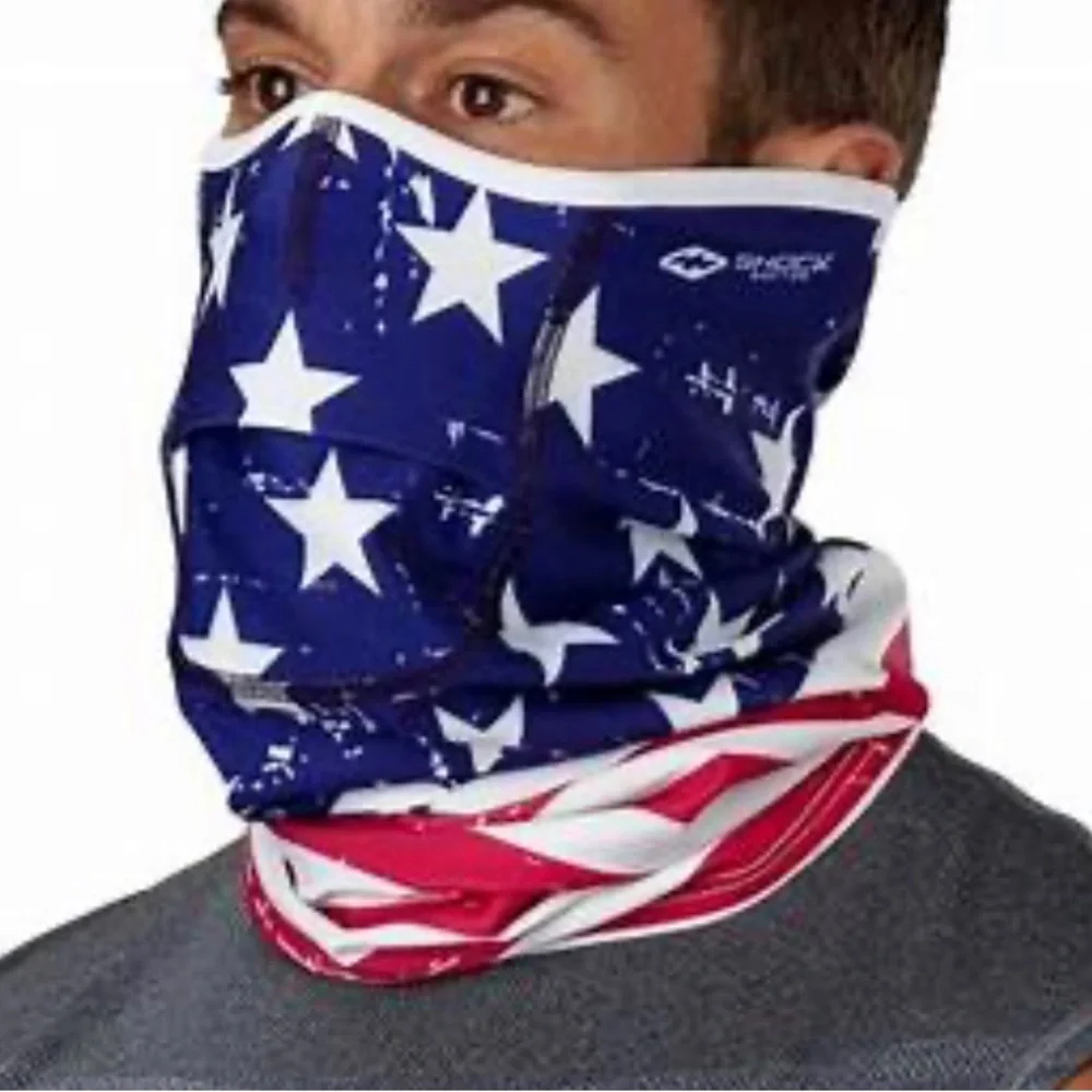 Shock Doctor Play safe Adult Cold Weather Neck gaiter Face Cover American flag